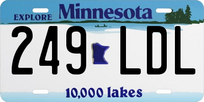 MN license plate 249LDL