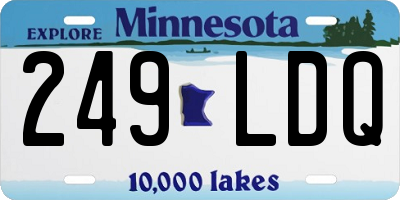 MN license plate 249LDQ