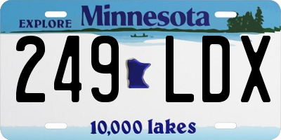 MN license plate 249LDX