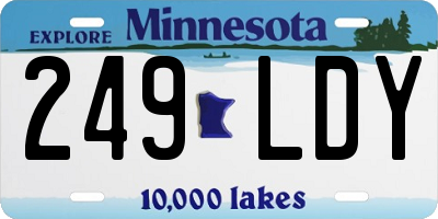 MN license plate 249LDY