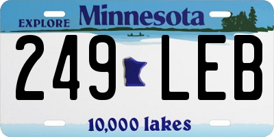 MN license plate 249LEB