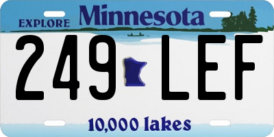 MN license plate 249LEF