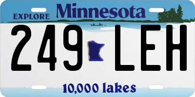 MN license plate 249LEH