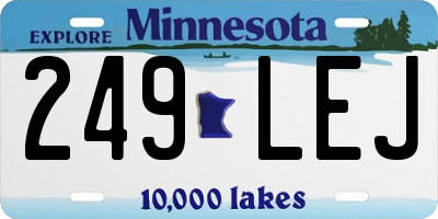 MN license plate 249LEJ