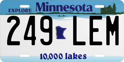 MN license plate 249LEM