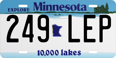 MN license plate 249LEP