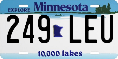 MN license plate 249LEU