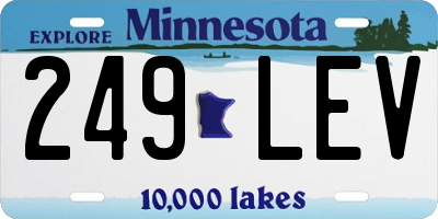 MN license plate 249LEV