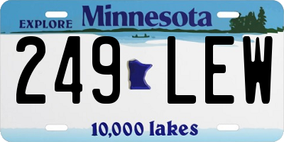 MN license plate 249LEW