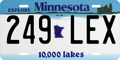 MN license plate 249LEX