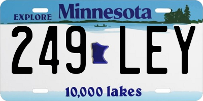 MN license plate 249LEY
