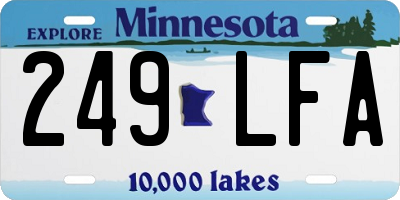 MN license plate 249LFA