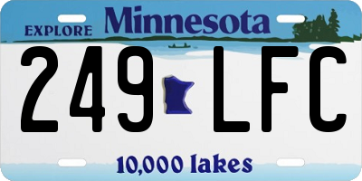 MN license plate 249LFC