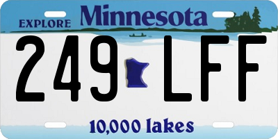 MN license plate 249LFF