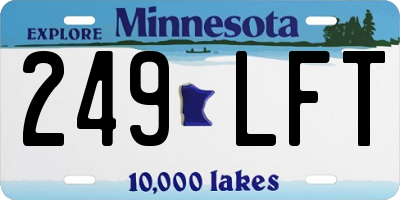 MN license plate 249LFT