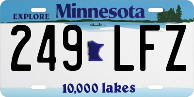 MN license plate 249LFZ