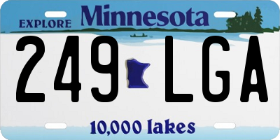 MN license plate 249LGA