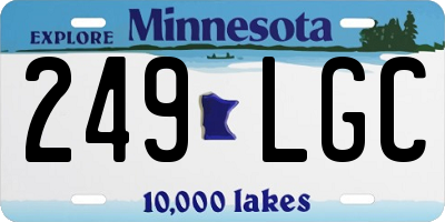 MN license plate 249LGC