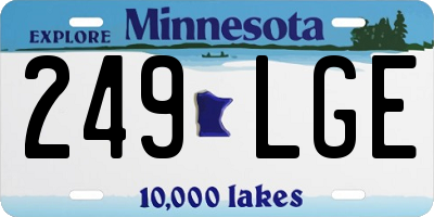 MN license plate 249LGE