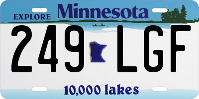 MN license plate 249LGF