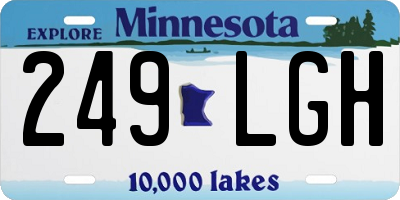 MN license plate 249LGH