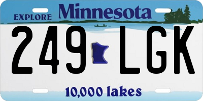 MN license plate 249LGK