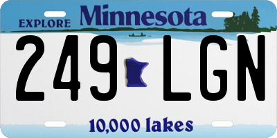 MN license plate 249LGN