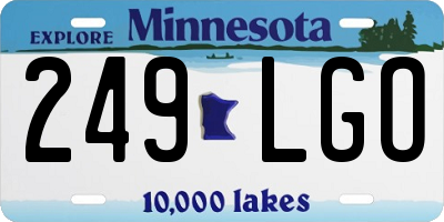 MN license plate 249LGO