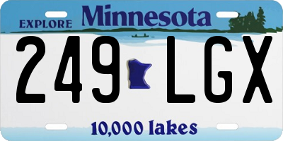 MN license plate 249LGX