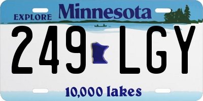 MN license plate 249LGY