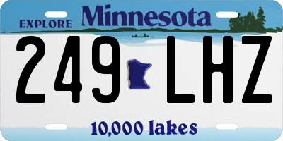 MN license plate 249LHZ