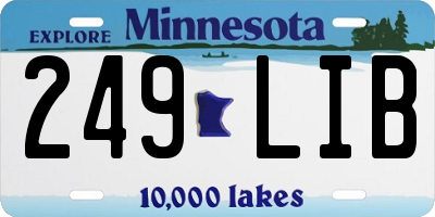 MN license plate 249LIB