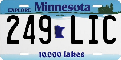 MN license plate 249LIC