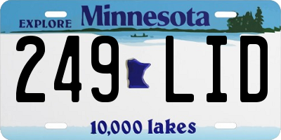 MN license plate 249LID