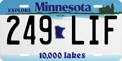 MN license plate 249LIF