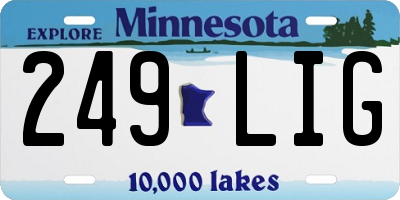 MN license plate 249LIG