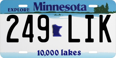 MN license plate 249LIK
