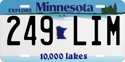 MN license plate 249LIM