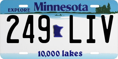 MN license plate 249LIV