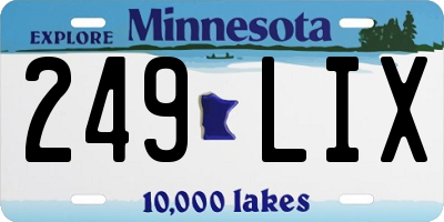 MN license plate 249LIX