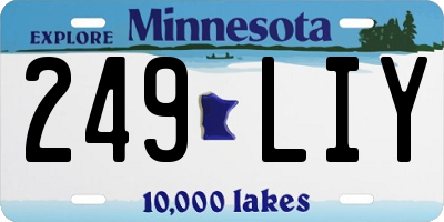 MN license plate 249LIY