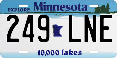 MN license plate 249LNE