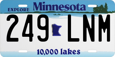 MN license plate 249LNM