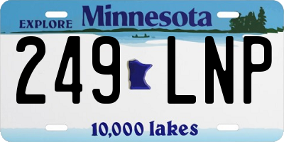 MN license plate 249LNP