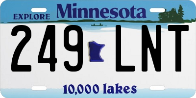 MN license plate 249LNT