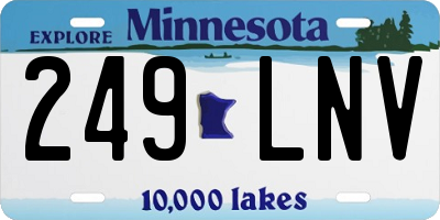 MN license plate 249LNV