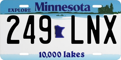MN license plate 249LNX