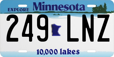 MN license plate 249LNZ