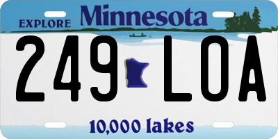 MN license plate 249LOA