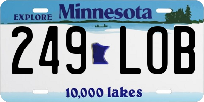 MN license plate 249LOB